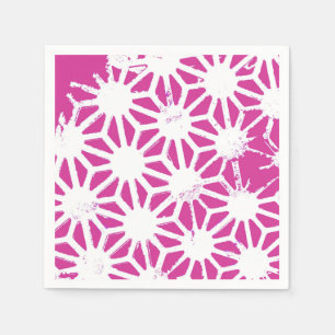 Fuchsia geometric pattern napkin