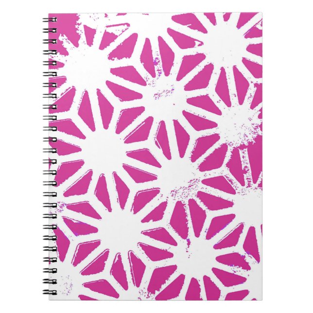 Fuchsia geometric pattern notebook (Front)