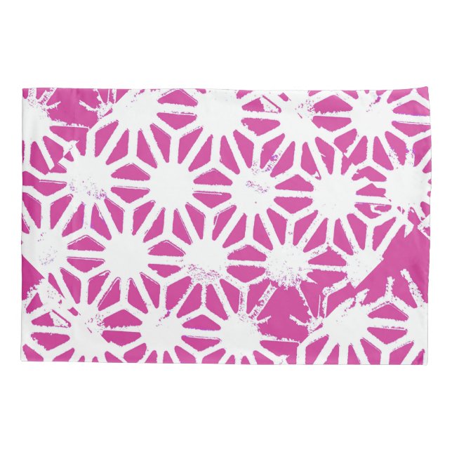 Fuchsia geometric pattern pillowcase (Back)