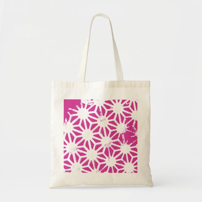 Fuchsia geometric pattern tote bag (Front)