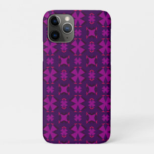 Fuchsia Geotech: A Vibrant Abstract Geometric Text iPhone 11 Pro Case