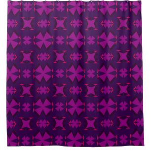 Fuchsia Geotech: A Vibrant Abstract Geometric Text Shower Curtain