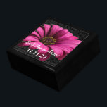 Fuchsia Gerber Daisy Damask Wedding Anniversary Gift Box<br><div class="desc">Wedding Black Lacquer Keepsake Custom Designer Personalised Jewellery Box or Memory Box Elegant Unique Wedding Anniversary  Christmas Gifts or Valentines Day Gifts</div>