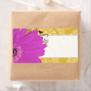Fuchsia Gerber Daisy & Golden Glow Damask