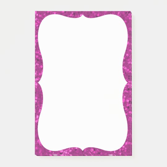 Fuchsia Glitter Look Hot Pink Sparkle Print Post-it® Notes