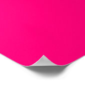 Fuchsia Glitter Style Pink Ribbon Awareness Poster (Corner)