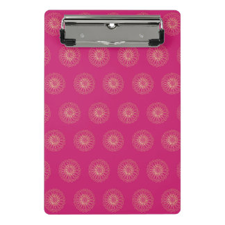 Fuchsia | Golden Zinnia Flower Medallions Mini Clipboard