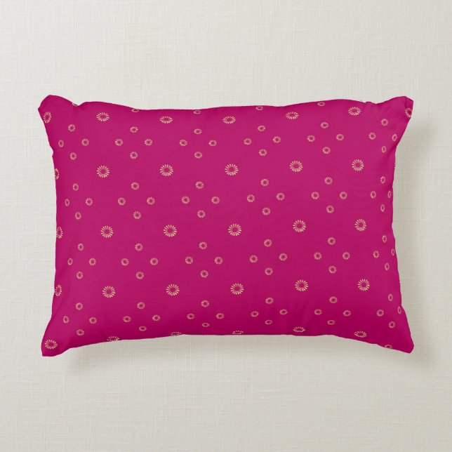 Fuchsia | Golden Zinnia Sun Decorative Cushion (Front)