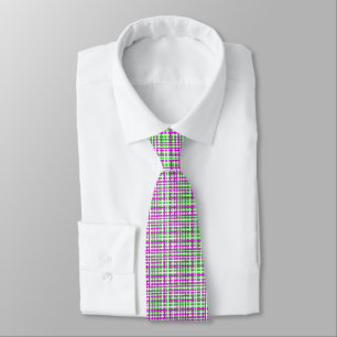 Fuchsia & Green Interlocking Stripes Tie