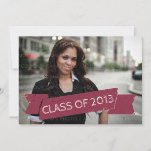 Fuchsia Grunge Banner 2013 Grad Invitation