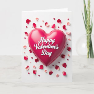 Fuchsia Heart Valentines Day Card