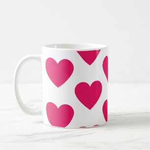 Fuchsia hearts fun white coffee mug