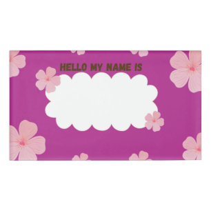 Fuchsia Hibiscus  Name Tag