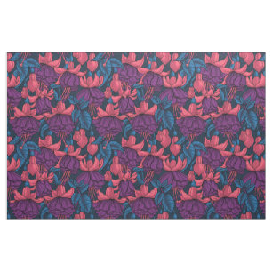 Fuchsia in blue and purple fabric