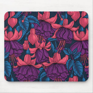 Fuchsia in blue and purple mouse mat