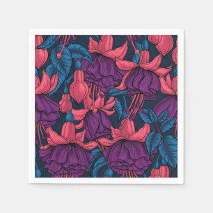 Fuchsia in blue and purple napkin