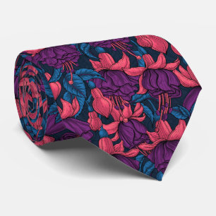 Fuchsia in blue and purple tie