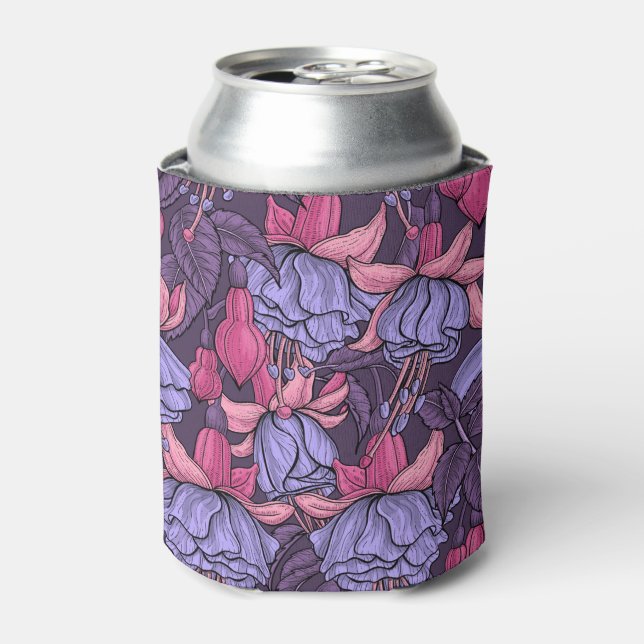 Fuchsia in pink and violet can cooler (Can Front)