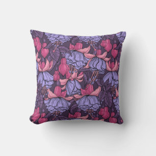 Fuchsia in pink and violet cushion