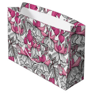 Fuchsia in white and pink large gift bag