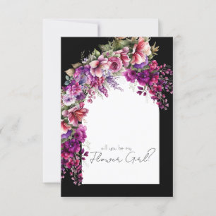 Fuchsia Lavender Floral Arch Bridal Party Proposal Invitation