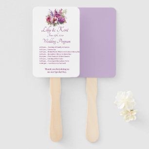 Fuchsia Lavender Wedding Program Fans