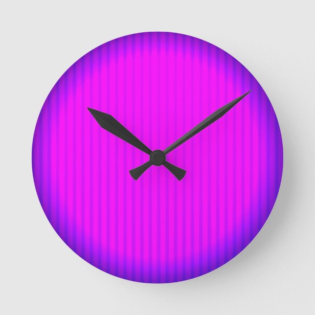 Fuchsia LED lamp Round Clock (Front)