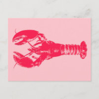 Fuchsia Lobster on Light Pink