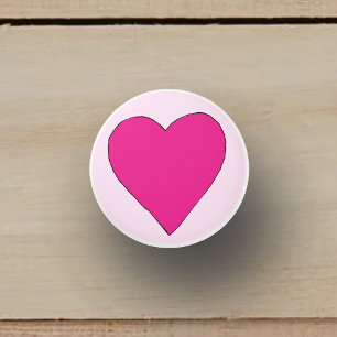 Fuchsia Love Heart Ceramic Knob