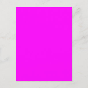 Fuchsia Magenta Pink Solid Trend Colour Background Postcard