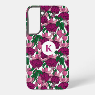 Fuchsia monogram samsung galaxy case