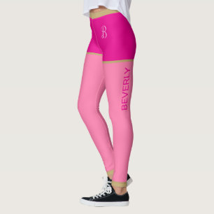 Fuchsia Monogrammed Shorts Pink Tights Gold Border