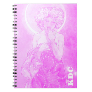 Fuchsia Mucha 'The Moon' Notebook