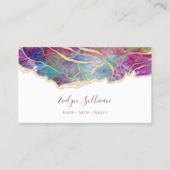Fuchsia opal design business card (Front)