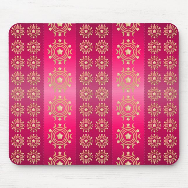 Fuchsia Oriental Mandala Pattern Mouse Mat (Front)