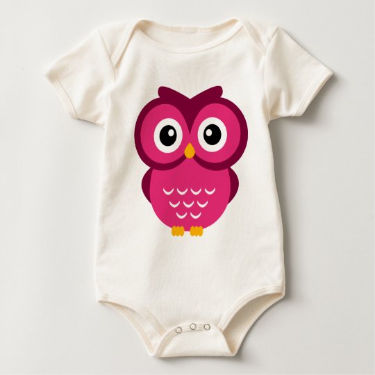 Fuchsia Owl Baby Bodysuit