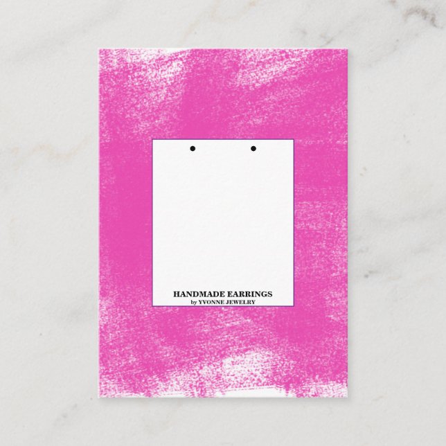 Fuchsia Pastel Earring Display  Business Card (Front)
