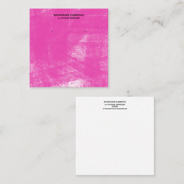 Fuchsia Pastel Earring Display  Business Card (Front/Back)