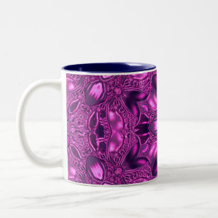 Fuchsia Patterns Two-Tone Coffee Mug