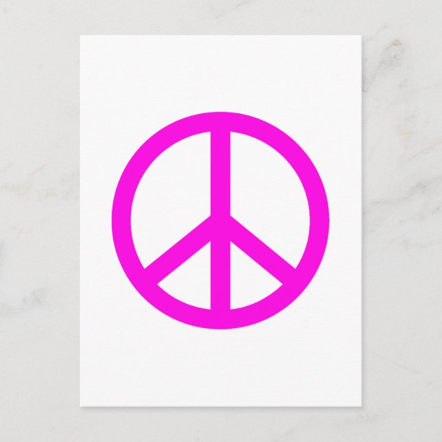 Fuchsia Peace Sign Postcard (Front)