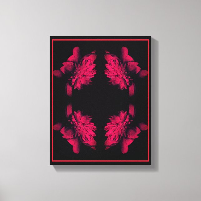 Fuchsia Peony Abstract Floral Art Canvas Print (Front)