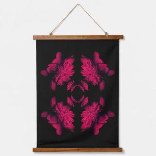 Fuchsia Peony Abstract Floral Art Hanging Tapestry