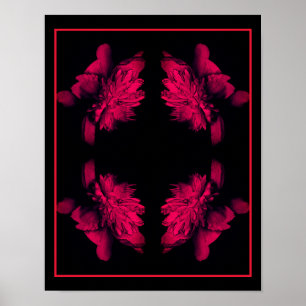 Fuchsia Peony Abstract Floral Art Poster