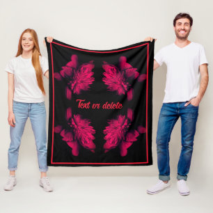 Fuchsia Peony Abstract Floral Personalised Fleece Blanket