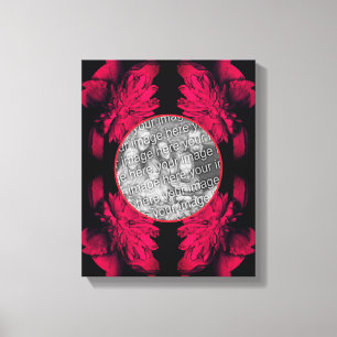 Fuchsia Peony Abstract Frame Create Your Own Photo Canvas Print