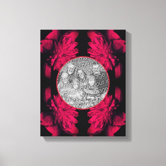 Fuchsia Peony Abstract Frame Create Your Own Photo Canvas Print (Front)