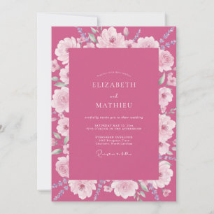 Fuchsia Petal Wedding Invitation