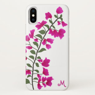 Fuchsia Pink Bougainvillea Monogram Phone Case