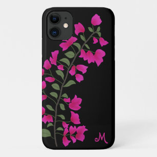 Fuchsia Pink Bougainvillea Monogram Phone Case
