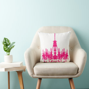 Fuchsia Pink Chandelier  Designer Pillow